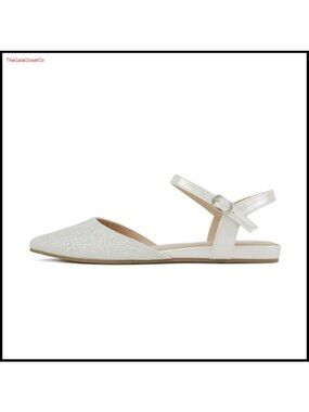 Women Pointed Toe Slingback Flat Dress Pumps Bridal Occasion Shoes